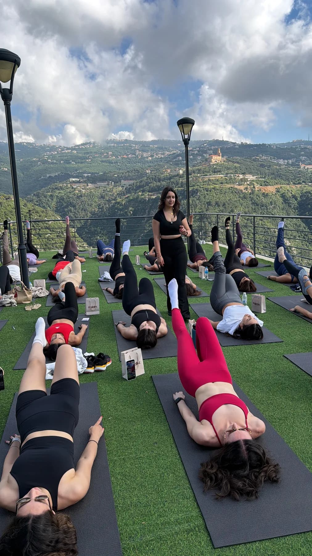 Yoga practice together at Scappa
